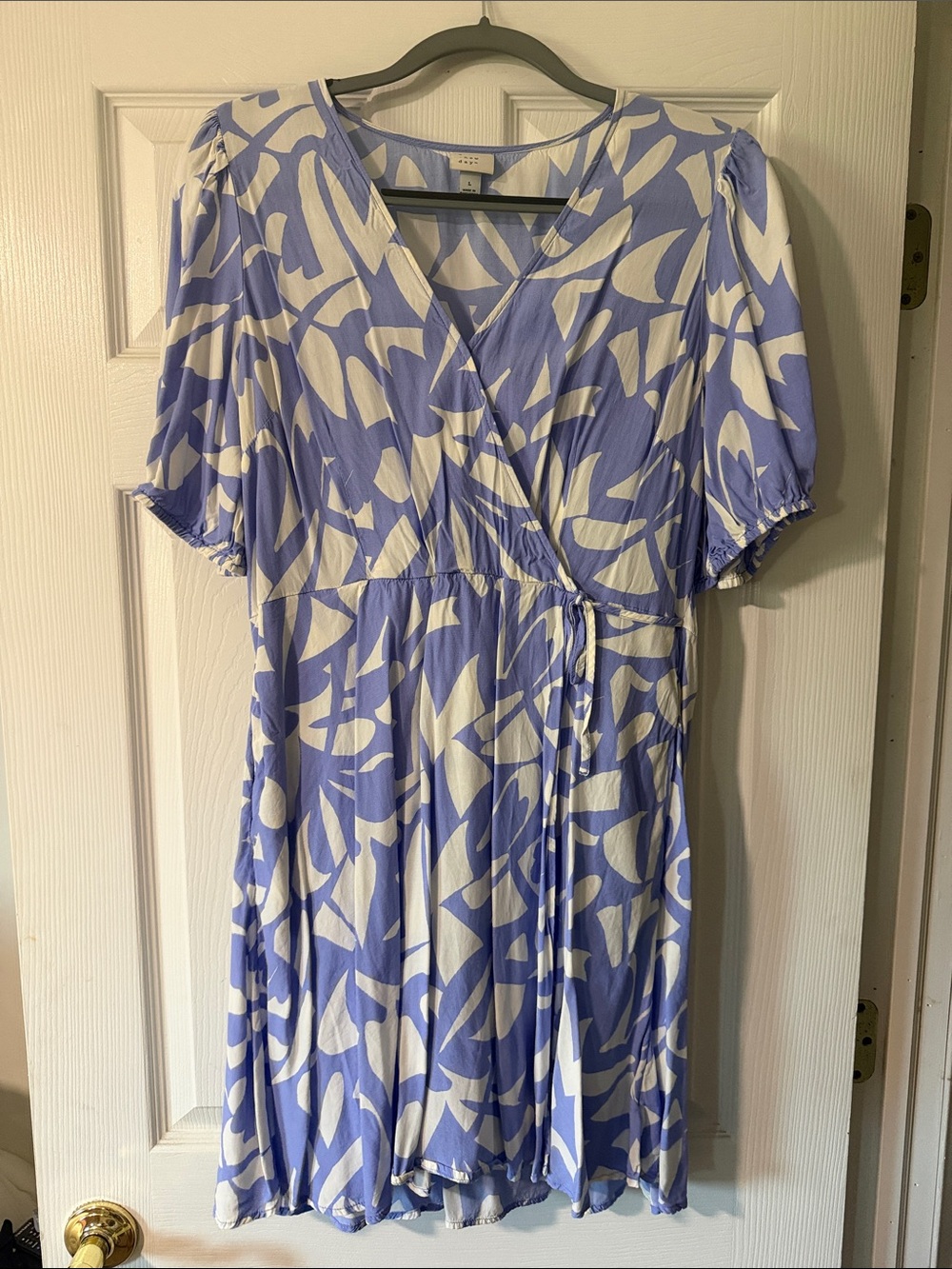 a new day Lavender & White Floral Wrap Dress
